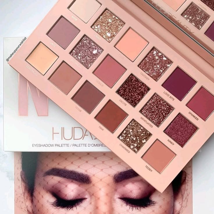 Huda Beauty Rose Gold Eyeshadow Palette – 18 Shades