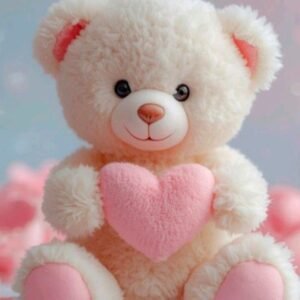 Cute Pink Heart Teddy Bear – Soft Plush Toy
